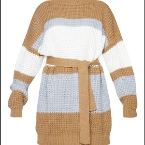Camel Colour Block Waffle Knitted Sweater
Dress